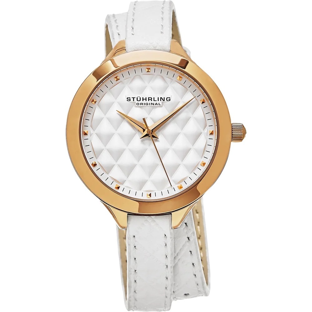 Stuhrling Vogue Quartz White Double Wrap Watch